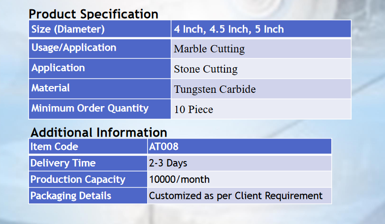 Abrasive Tools Marble Cutting Blade plain